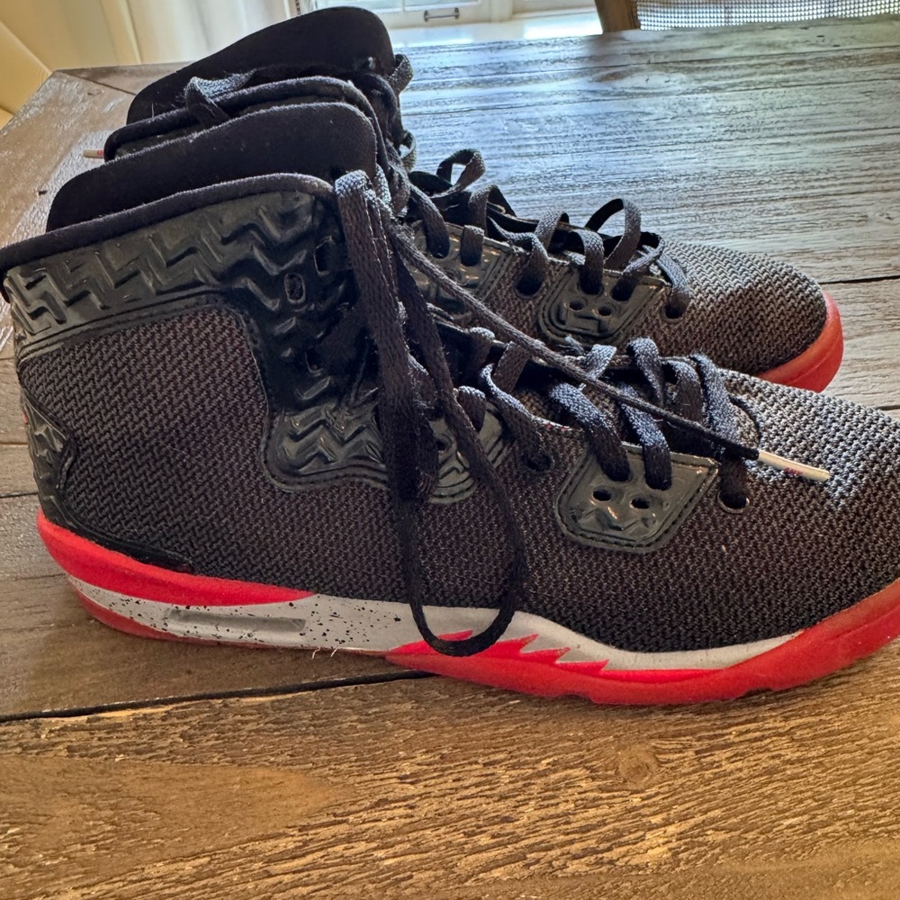 Nike Air Jordan BK high top black red and gray size 6Y